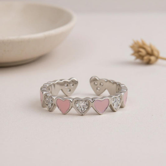 Elegant Pink Twist Ring - MIOR JEWELS