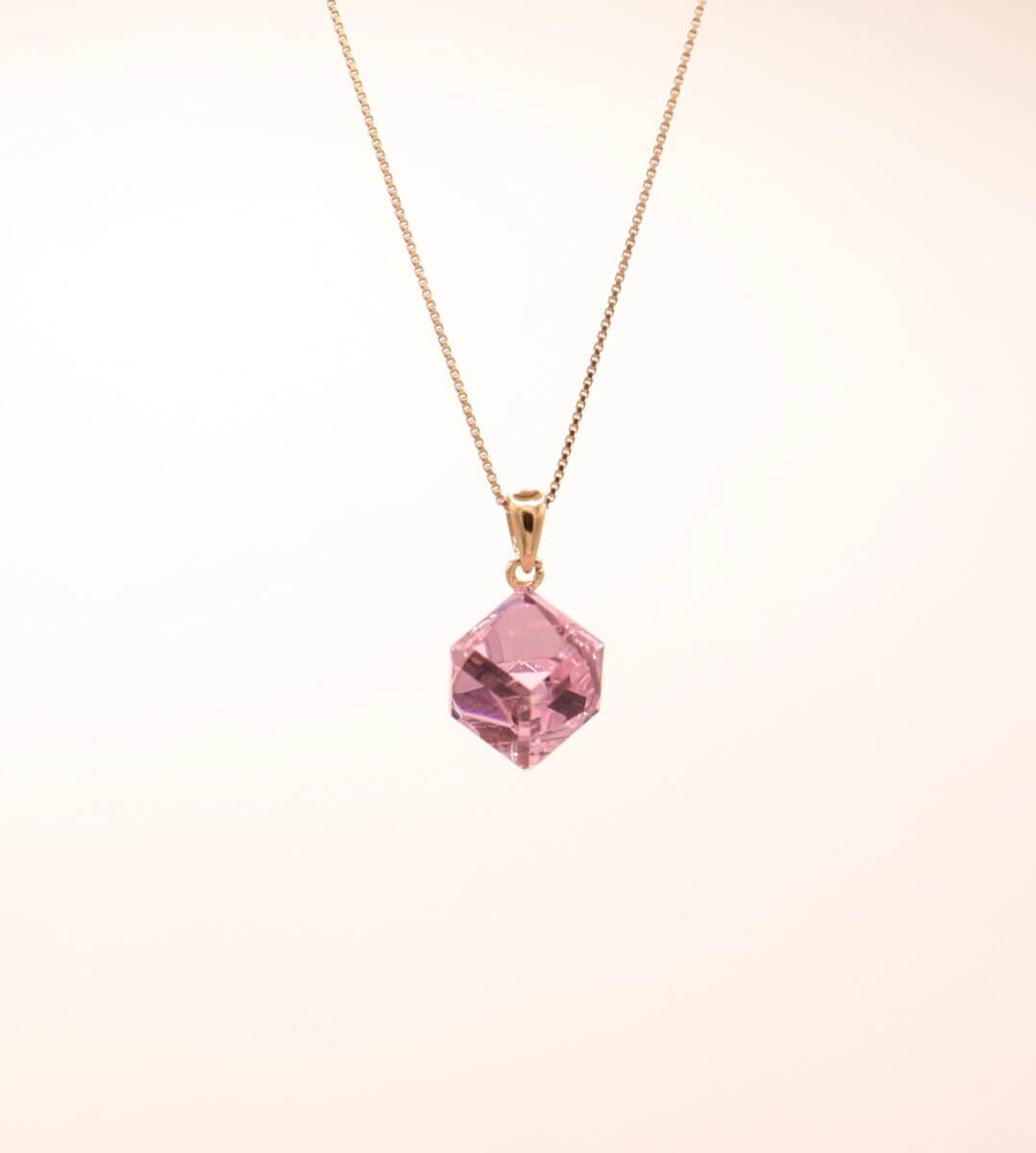 Pink Pearl Prism Chain Pendant