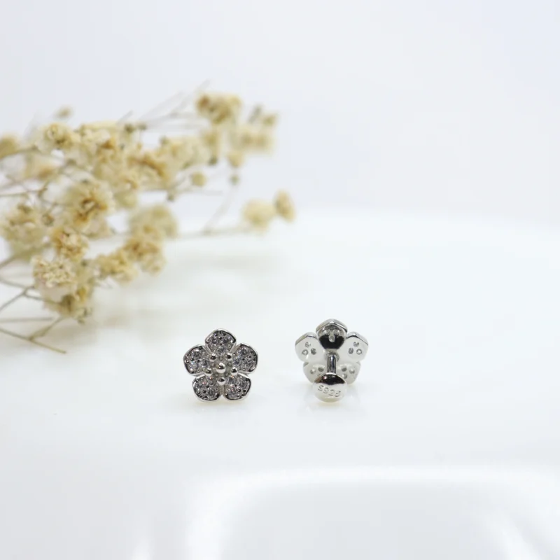 Shiny Floral Charms Earrings - Image 2