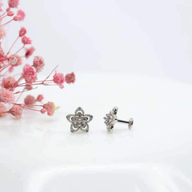 Shimmering Flower Earrings - Image 2