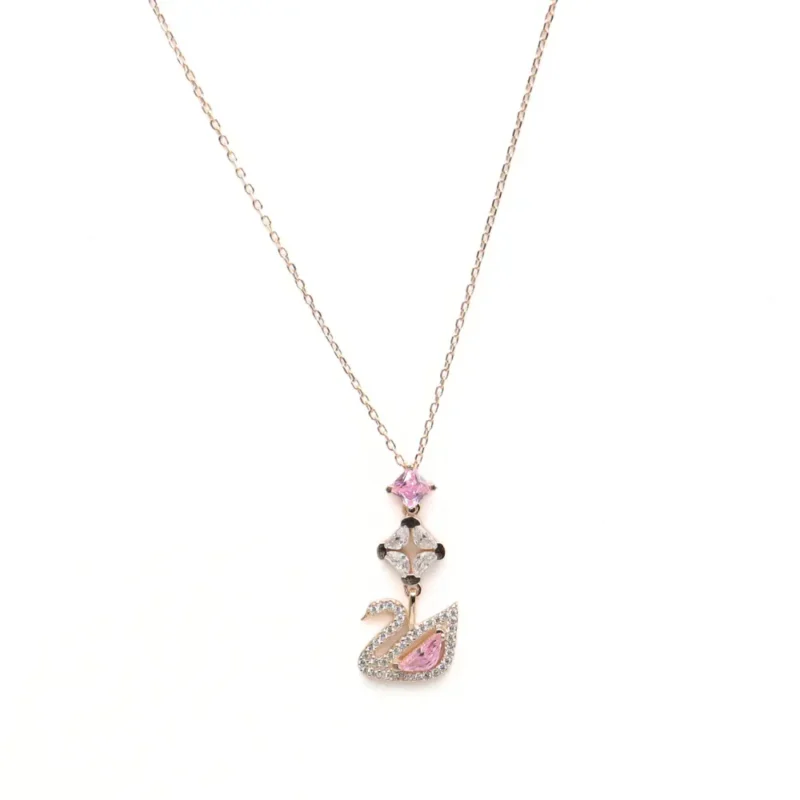 Graceful Swan Rose Gold Pendant - Image 4