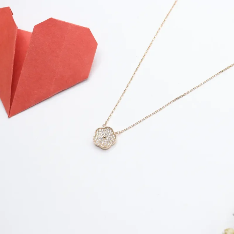 Blooming Flower Rose Gold Pendant