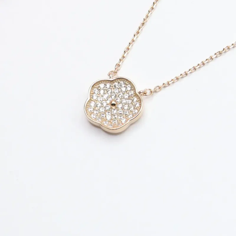 Blooming Flower Rose Gold Pendant - Image 2