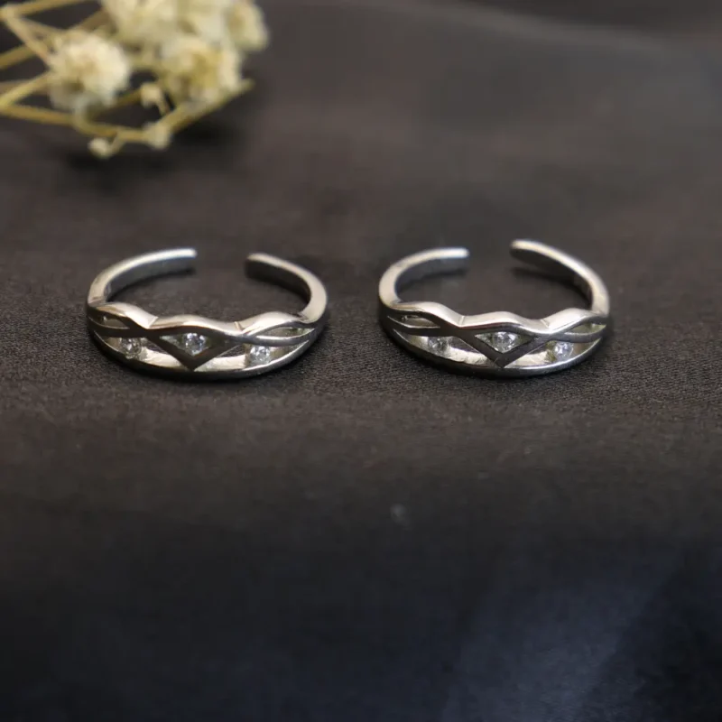 Eternal Weave Toe Rings Pair