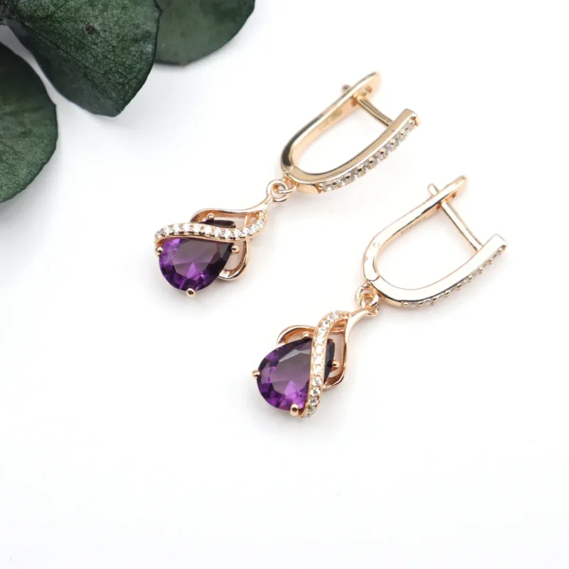 Purple Elegance Drop Earrings