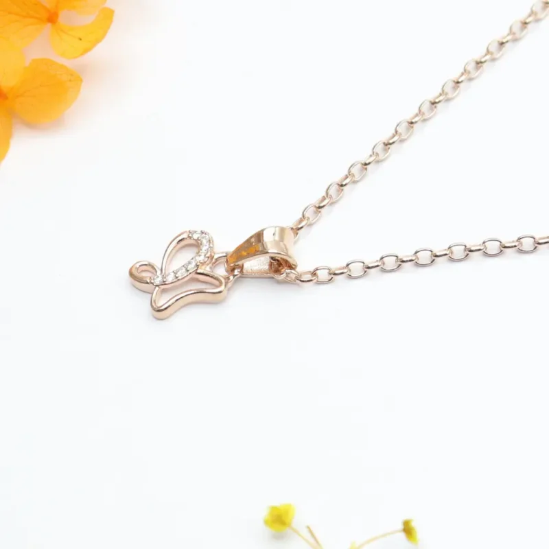 Delicate Wings Rose Gold Chain Pendant - Image 2