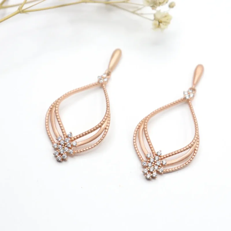 Rose Gold Teardrops Earrings - Image 3