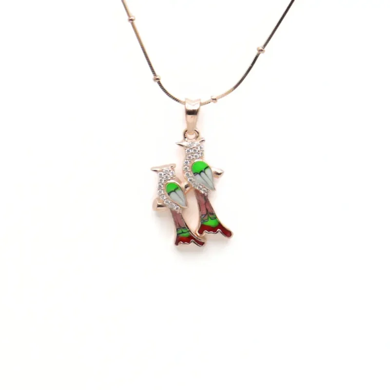 Vibrant Parrot Rose Gold Pendant - Image 4