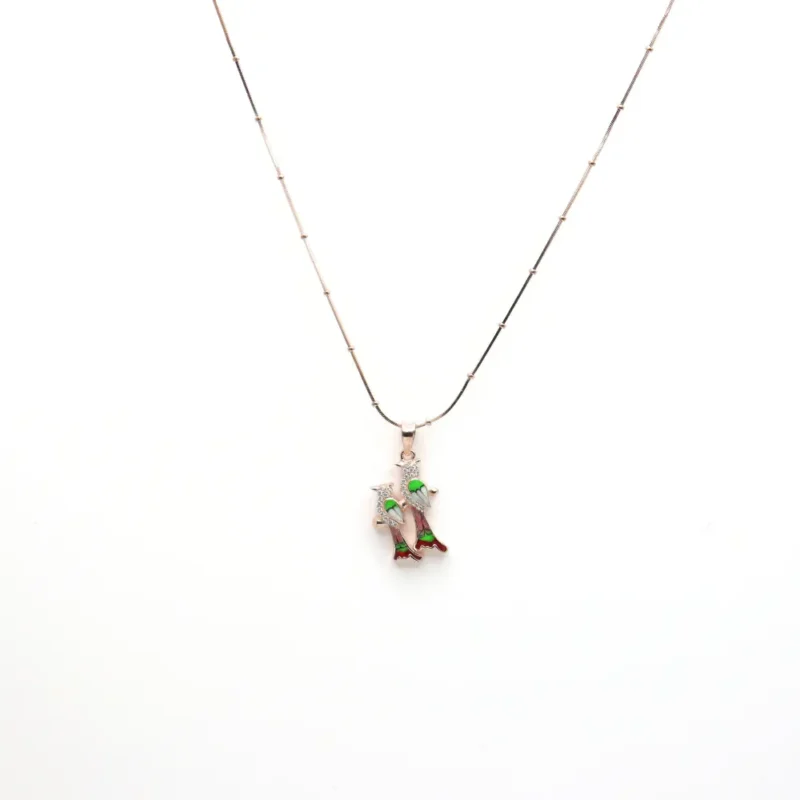 Vibrant Parrot Rose Gold Pendant - Image 3