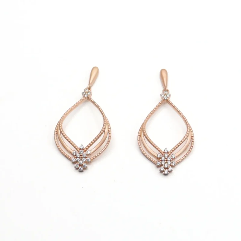 Rose Gold Teardrops Earrings - Image 4